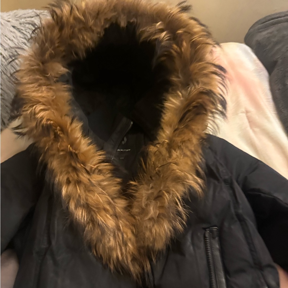 MACKAGE ADALI down coat with natural fur Signature Mackage Collar